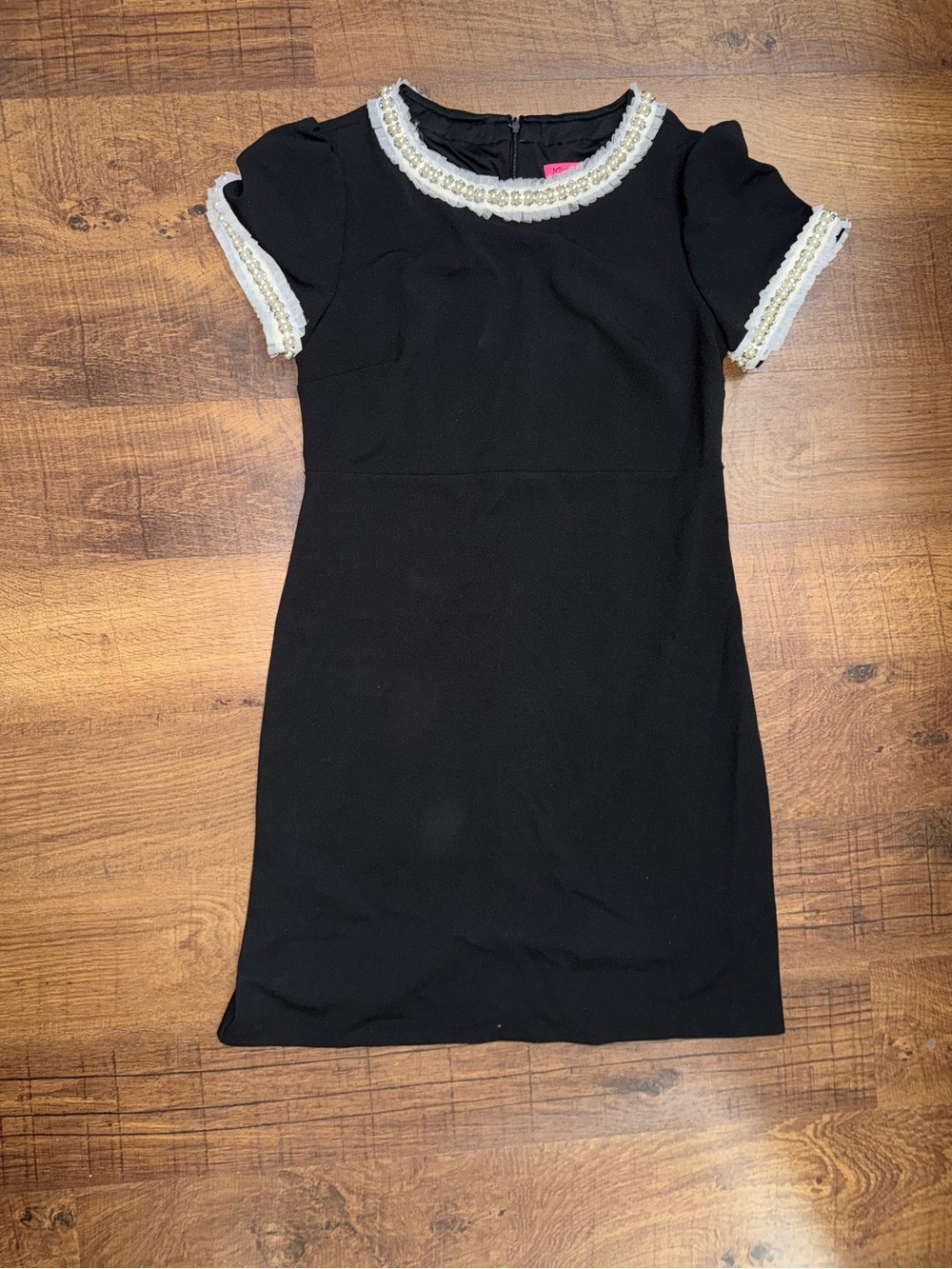 Black Embellished Short Sleeve Dress
